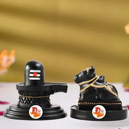 DARIDRA BHANJAN Black Shivling Nandi Religious Idol Showpiece-34