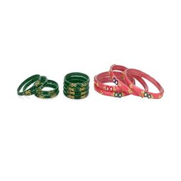 SOMIL Set Of 12 Green Alloy Artificial Stones & Beads Bangles-picture-14
