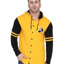 BEYOU FASHION Men Hooded Applique Slim Fit T-shirt-image-65