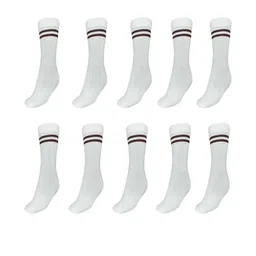 MUKHAKSH Boys Pack Of 10 White Calf Length Socks-picture-44