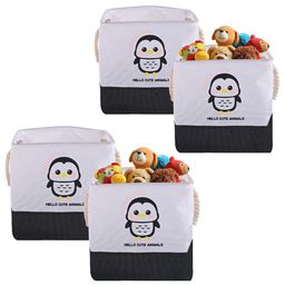Kuber Industries Black and White 4 Pieces Printed Multi-Utility Organisers-40