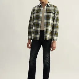 Iconic Men Tartan Checks Opaque Checked Casual Shirt-image-5
