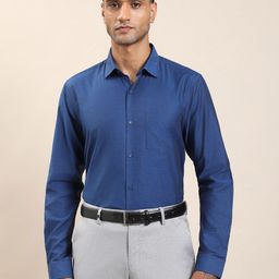 Turtle Spread Collar Long Sleeves Standard Pure Cotton Formal Shirt-picture-28