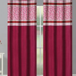 Aura Maroon & Pink Set of 4 Ethnic Motifs Door Curtain-picture-2