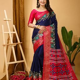 Mitera Ethnic Motifs Zari Art Silk Banarasi Saree-image-79