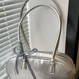 LULU & SKY Bucket Handheld Bag with Bow Detail-17