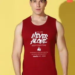 WOOSTRO Pack Of 2 Printed Combed Cotton Gym Vests VWS26(ALONE MAROON)(ALONE ORANGE)-image-96