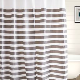 Home Centre Grey & White Printed Water Repellent Shower Curtains-3