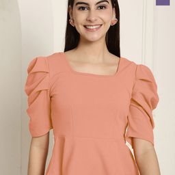 Tromko Pack of 2 Puff Sleeves Peplum Top-picture-34