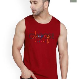 SLOWLORIS Pack Of 2 Printed CombedCotton Gym Vest VSL26 CMB(CHS MAROON)(LOOK LGTGREEN)-image-63