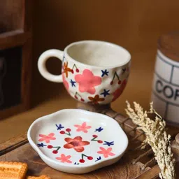 WEAVING HOMES White & Red Printed Ceramic Glossy Mugs Set of Cups and Mugs image 3