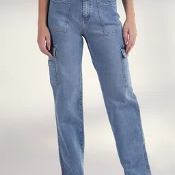 SHOWOFF Women Cotton Comfort Straight Fit Mid-Rise Light Fade Stretchable Jeans-image-76