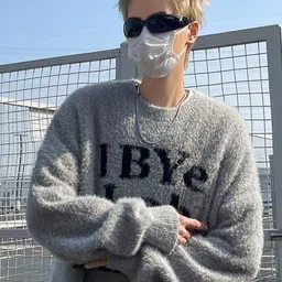 KPOP Men Typography Printed Round Neck Pullover-image-71