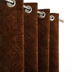 Myntra Elegant Homes Pack Of 2 Velvet Window Curtains-picture-42