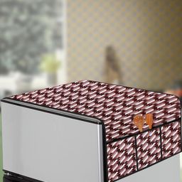 The Furnishing Tree Maroon Plastic Refrigerator Cover-image-69