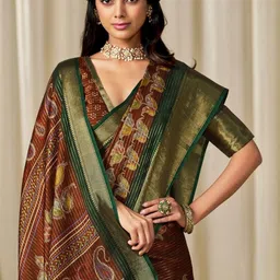 KALINI Woven Design Zardozi Silk Blend Zari Border Saree-image-59