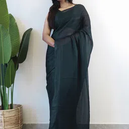 Anouk Rustic Striped Poly Georgette Saree-2