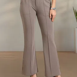 FITHUB Women Loose Fit High-Rise Wrinkle Free Trousers-picture-27