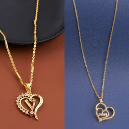 Boghra Sales Set Of 2 Gold-Plated Brass American Diamond Chain-image-98