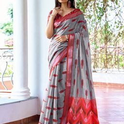 KALINI Abstract Printed Designer Ikat Saree-27