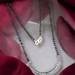 Manikya Silver-Plated Artificial Beads Mangalsutra-51
