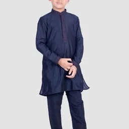 Pehanaava Boys Regular Thread Work Kurta with Pyjamas-8