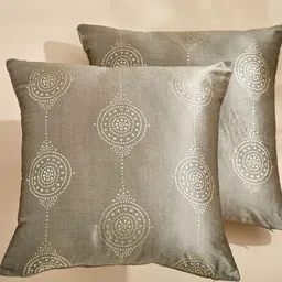 Home Centre Brown Set of 2 Abstract Square Cushion Covers-51