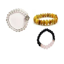 Divine souvenirs Unisex Set Of 3 Artificial Beaded Elasticated Bracelets-image-41
