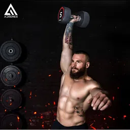 ADRENEX Set Of 2 Round Bouncer Fixed Weight Dumbbell-5 kg Each image 2