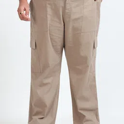 NEVER NEUD Men Relaxed Loose Fit Cargos Trousers-image-64