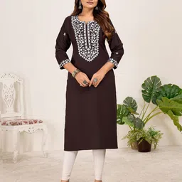 Larqi Yoke Design Chikankari Floral Kurta-picture-18