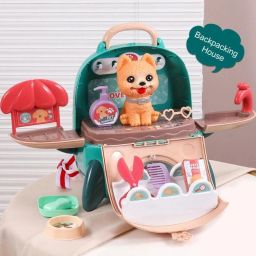 Kids Pet Care Playset Faux Cat Creative Pet Veterinarian Playset Dog C-image-45