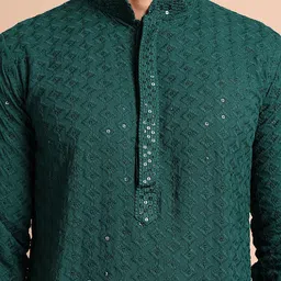 Anouk Men Embroidered Regular Sequinned Kurta with Pyjamas image 2