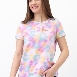 SPYKAR Women Regular Fit Typography Printed Round Neck Cotton T-shirt-image-44