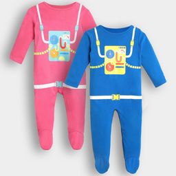 Somersault Unisex Kids Pack of 2 Printed Sleepsuit-image-85