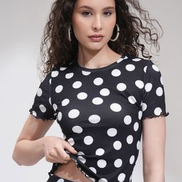 Tokyo Talkies Polka Dot Print Top-image-18