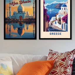 Kotart Blue & White 2 Pieces Travel Wooden Wall Arts-picture-15