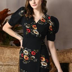 ZEUGEN Floral Print Puff Sleeve Dress-image-43