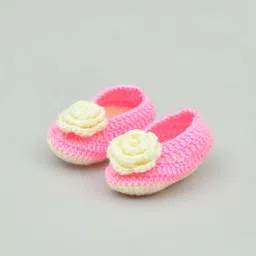 FUNKRAFTS Girls Pure Wool Floral Design Booties-85