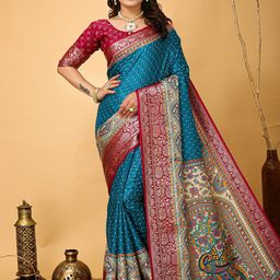 KALINI Bandhani Zari Art Silk Banarasi Saree-image-50