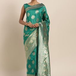 Maroosh Ethnic Motifs Woven Design Zari Banarasi Saree-image-78