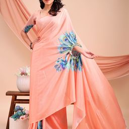 Leelavati Ethnic Motifs Printed Pure Chiffon Saree-image-101