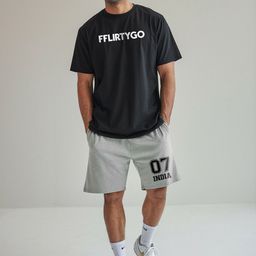 FFLIRTYGO Men Typography Printed Regular Fit Mid Rise Regular Shorts image 2