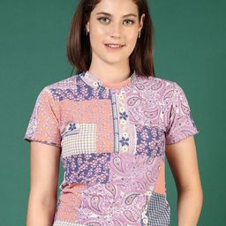 V-Mart Women Printed Pockets T-shirt-picture-2