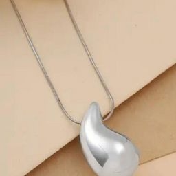 Estailo fashion Women Silver-Plated Teardrop Shaped Pendant With Chain-image-59