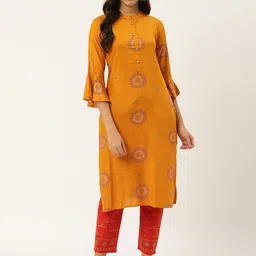 Anouk Women Floral Printed Festive A-Line Kurta-image-35