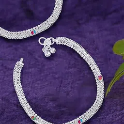 Heer Collection Silver Plated Anklet-picture-4