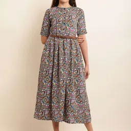 Mast & Harbour Women Floral Print Fit & Flare Midi Dress-picture-21