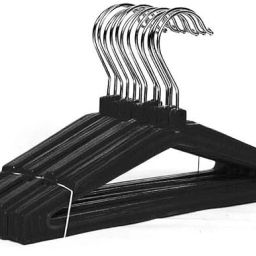 Heavy Black Plastic Hangers with 360 degree Rotating Hook Plastic Shirt Pack of 12 Hangers For Shirt-22