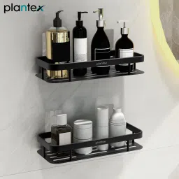 Shelf for Bathroom/Shelf for Bathroom/Shelf with Self Adhesive Sticker-(12x5in) Aluminium Wall Shelf-image-52